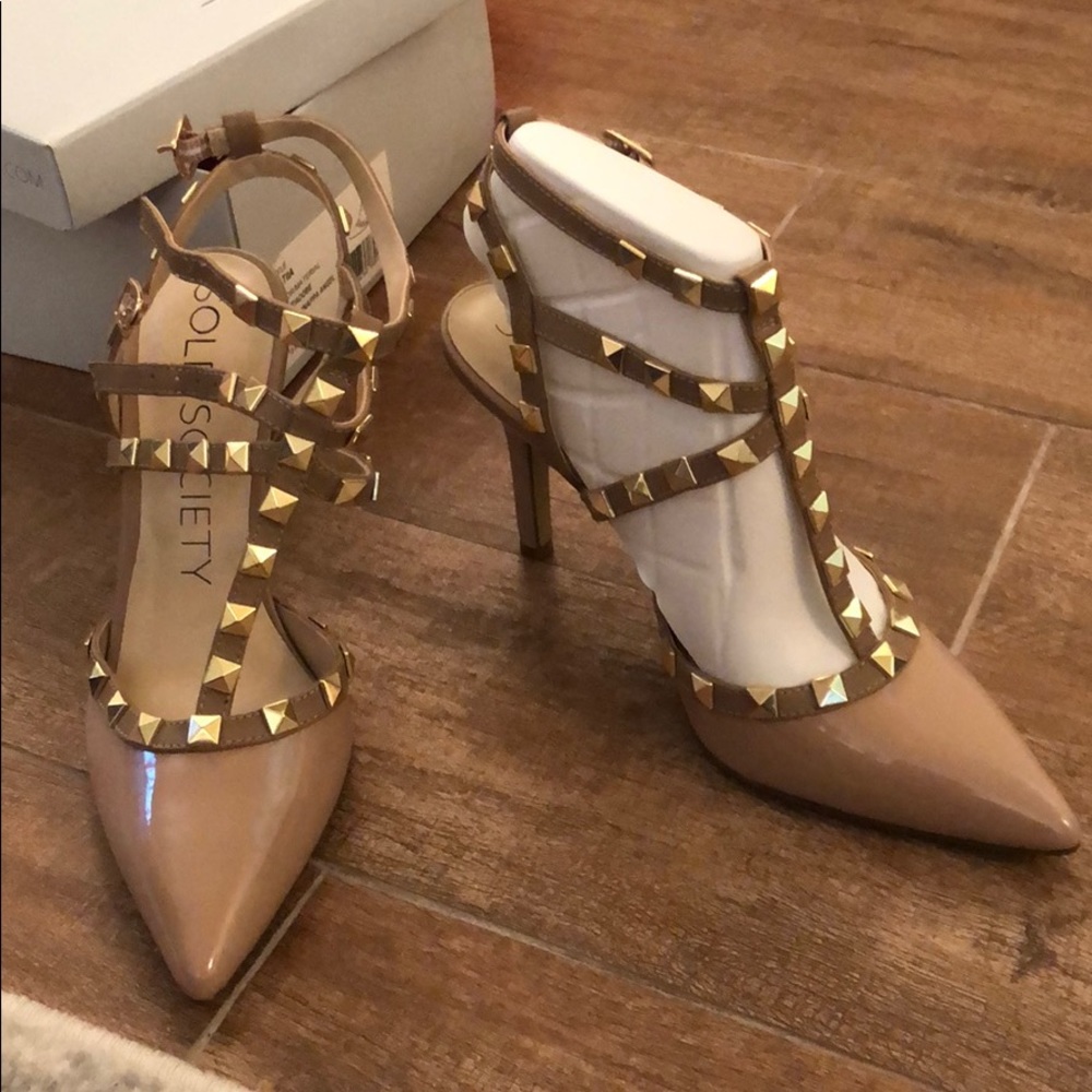 Sole Society Patent Studded Heels